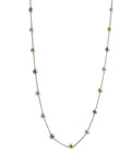 14 Karat White Gold Multi Color White Silver Grey Golden Akoya Pearl Bead Layer 