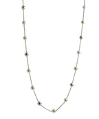 14 Karat White Gold Multi Color White Silver Grey Golden Akoya Pearl Bead Layer 