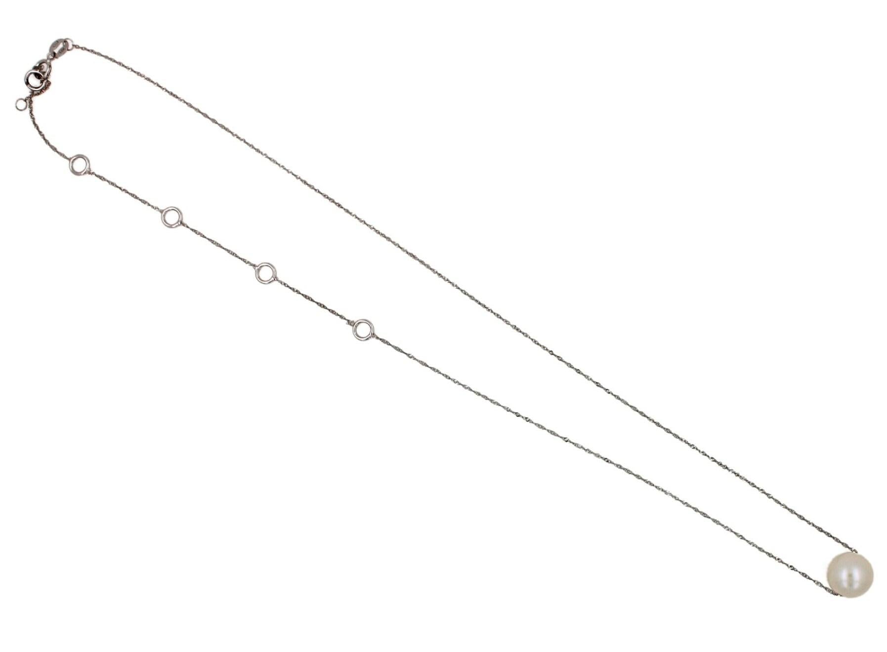 14 Karat White Gold White Pearl Layer Dainty Classic Beautiful Pearls Timeless U