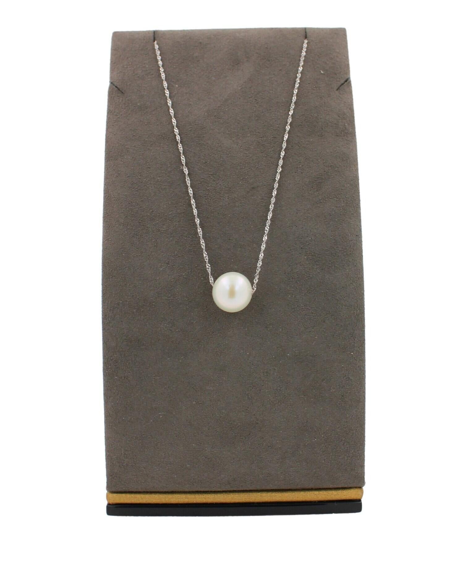 14 Karat White Gold White Pearl Layer Dainty Classic Beautiful Pearls Timeless U