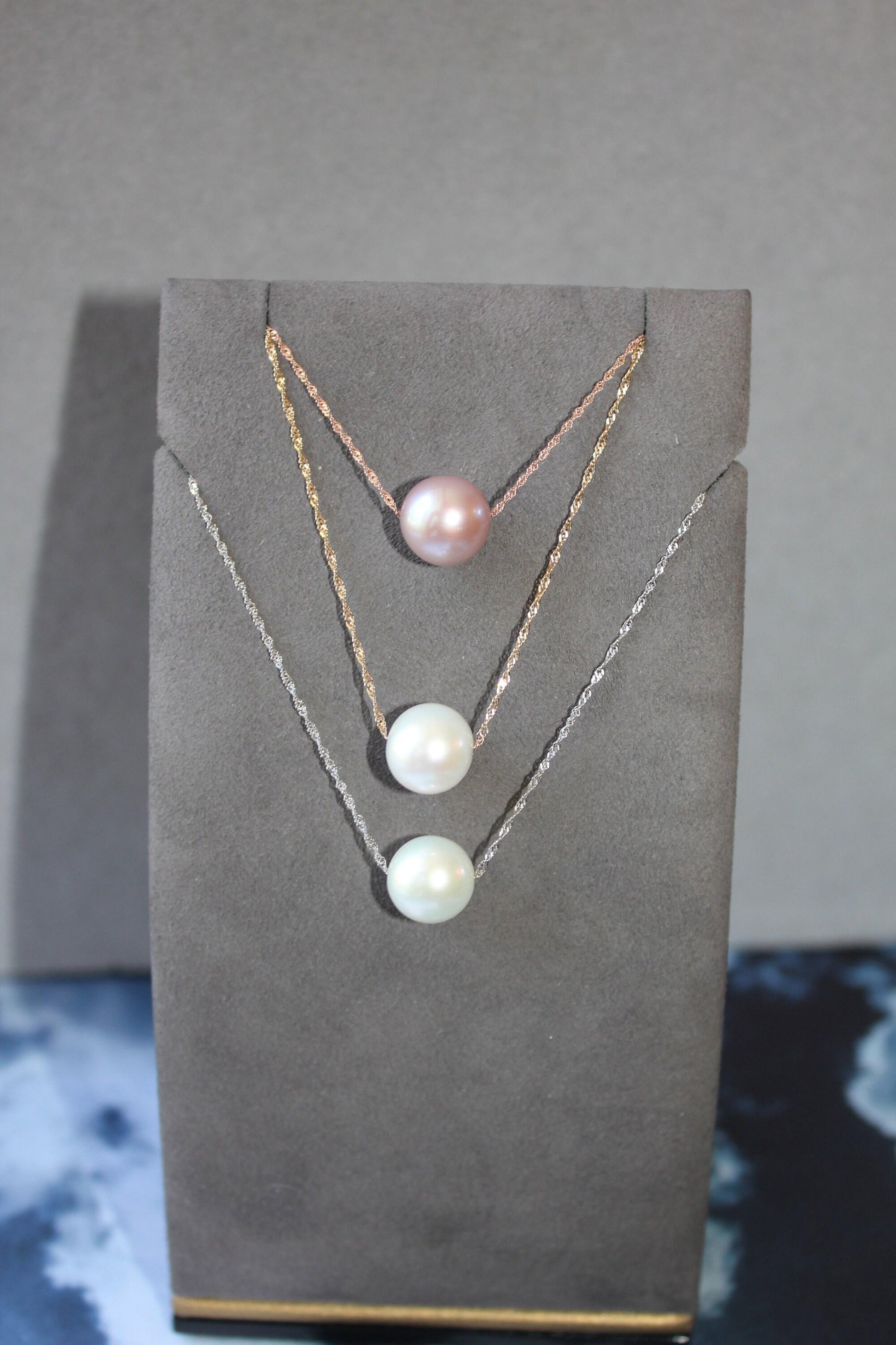 14 Karat White Gold White Pearl Layer Dainty Classic Beautiful Pearls Timeless U