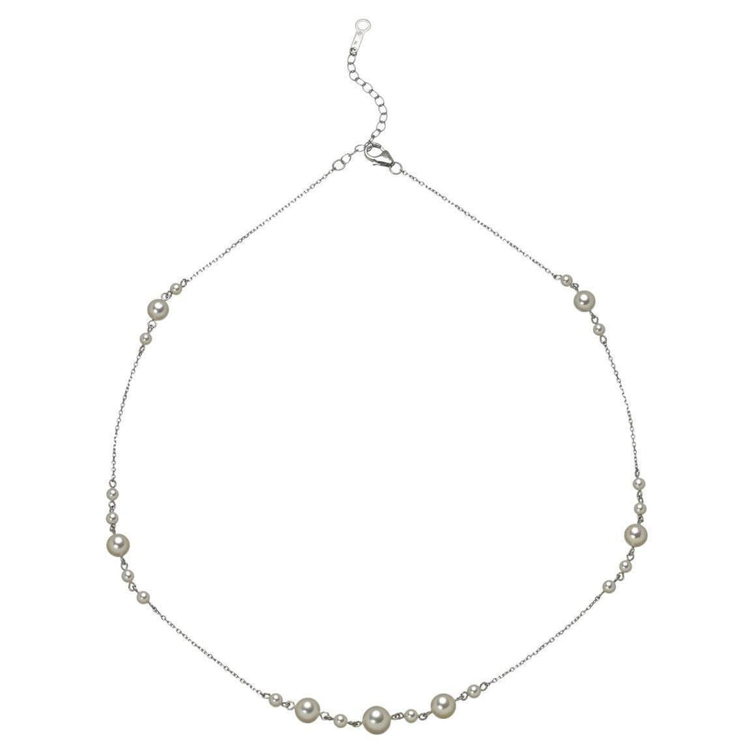 14 Karat White Gold White Silver Akoya Pearl Bead Layer Dainty Classic Beautiful