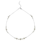 14 Karat White Gold White Silver Akoya Pearl Bead Layer Dainty Classic Beautiful