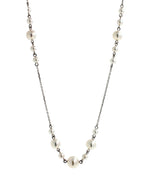 14 Karat White Gold White Silver Akoya Pearl Bead Layer Dainty Classic Beautiful