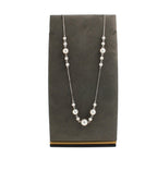 14 Karat White Gold White Silver Akoya Pearl Bead Layer Dainty Classic Beautiful
