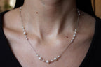 14 Karat White Gold White Silver Akoya Pearl Bead Layer Dainty Classic Beautiful