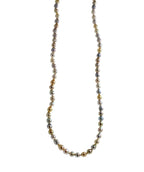 14 Karat Yellow Gold Multi Color White Silver Grey Golden Akoya Pearl Bead Layer