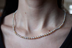 14 Karat Yellow Gold Multi Color White Silver Grey Golden Akoya Pearl Bead Layer