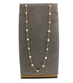 14 Karat Yellow Gold Multi Color White Silver Grey Golden Akoya Pearl Bead Layer