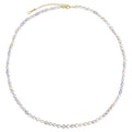 14 Karat Yellow Gold Multicolor Akoya Cultured Pearl Layer Thin Bead Necklace