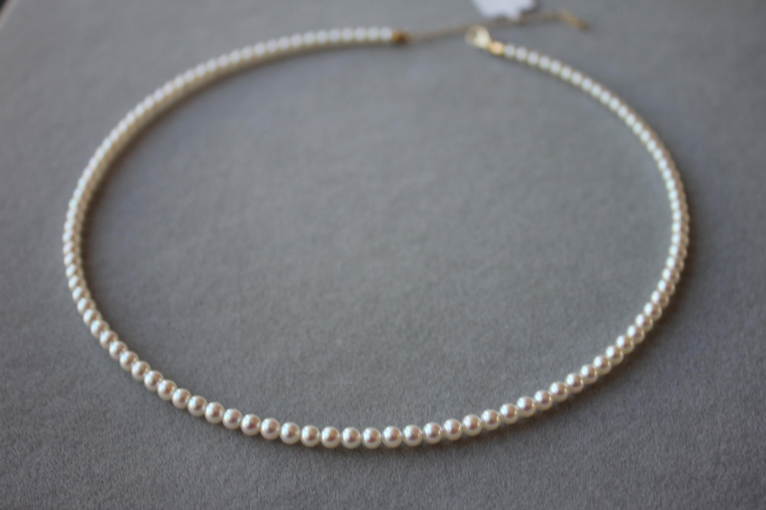 14 Karat Yellow Gold Multicolor Akoya Cultured Pearl Layer Thin Bead Necklace