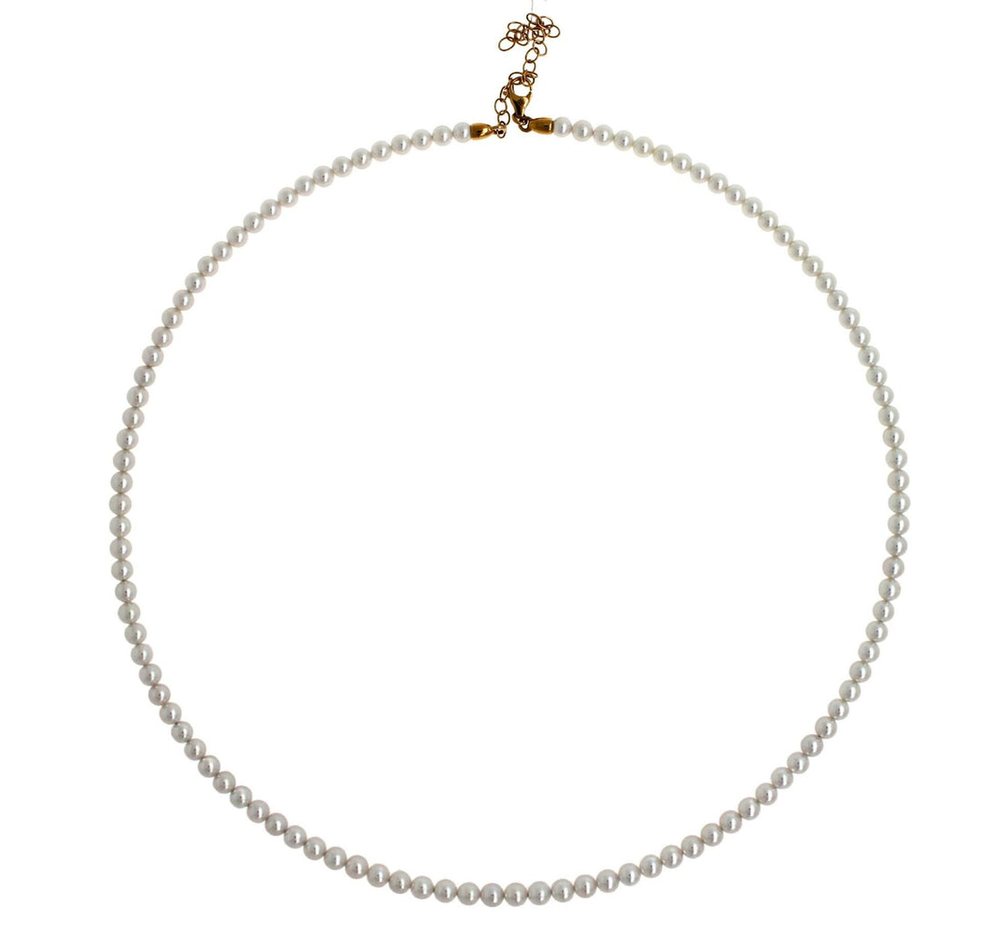 14 Karat Yellow Gold White Akoya Pearl Bead Layer Dainty Classic Beautiful White