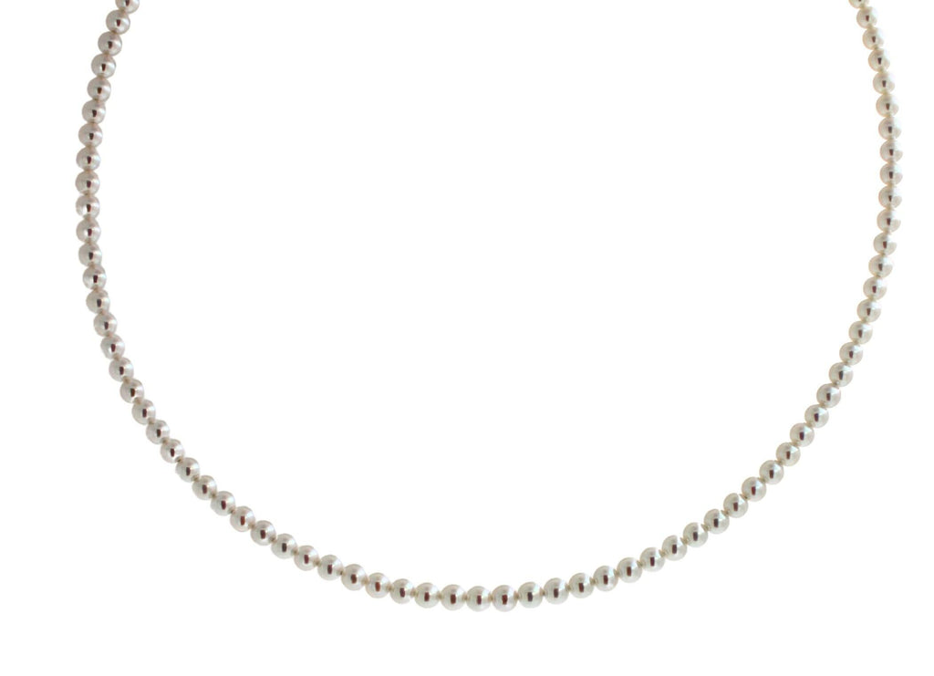 14 Karat Yellow Gold White Akoya Pearl Bead Layer Dainty Classic Beautiful White