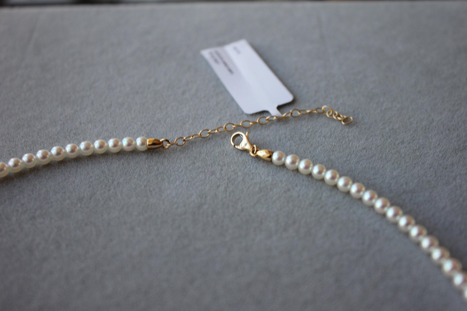 14 Karat Yellow Gold White Akoya Pearl Bead Layer Dainty Classic Beautiful White
