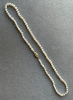 14 Karat Yellow Gold White Akoya Pearl Bead Layer Dainty Classic Beautiful White
