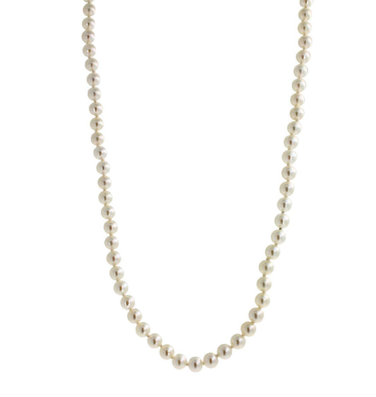 14 Karat Yellow Gold White Akoya Pearl Bead Layer Dainty Classic Beautiful White