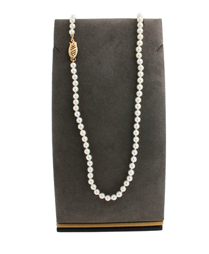 14 Karat Yellow Gold White Akoya Pearl Bead Layer Dainty Classic Beautiful White