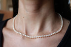 14 Karat Yellow Gold White Akoya Pearl Bead Layer Dainty Classic Beautiful White