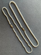 14 Karat Yellow Gold White Akoya Pearl Bead Layer Dainty Classic Beautiful White