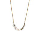 14 Karat Yellow Gold White Akoya Pearl White Diamond Layer Dainty Classic Beauti