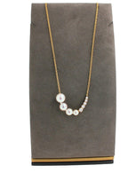 14 Karat Yellow Gold White Akoya Pearl White Diamond Layer Dainty Classic Beauti