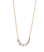 14 Karat Yellow Gold White Akoya Pearl White Diamond Layer Dainty Classic Beauti