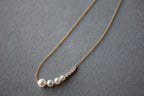 14 Karat Yellow Gold White Akoya Pearl White Diamond Layer Dainty Classic Beauti