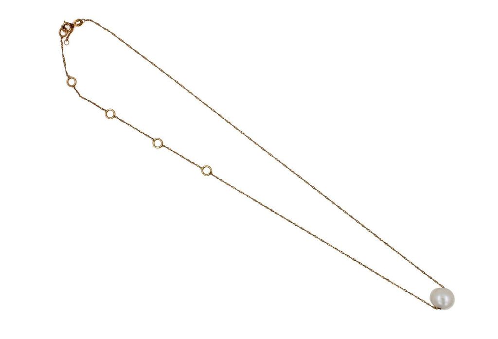 14 Karat Yellow Gold White Pearl Layer Dainty Classic Beautiful Pearls Timeless 