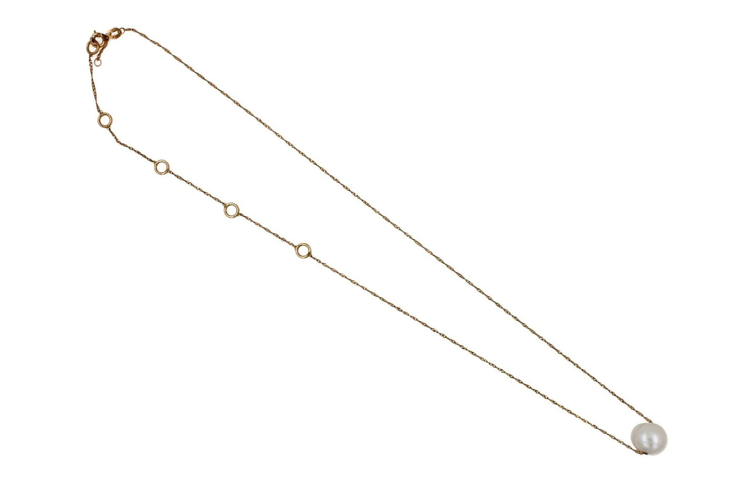 14 karat yellow gold white pearl layer dainty classic beautiful pearls timeless 