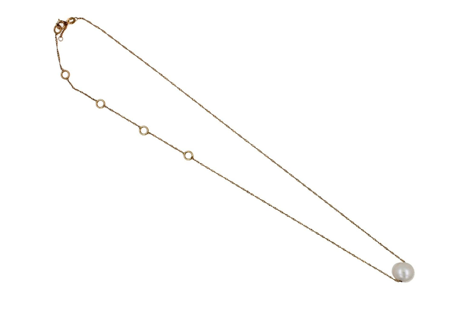 14 Karat Yellow Gold White Pearl Layer Dainty Classic Beautiful Pearls Timeless 