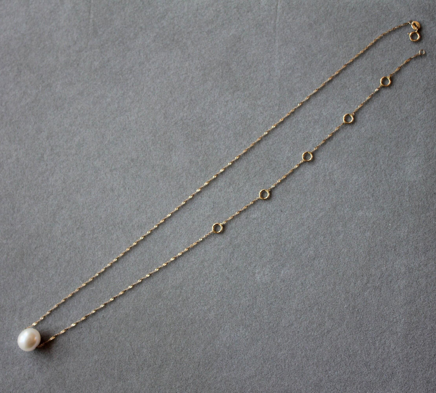 14 karat yellow gold white pearl layer dainty classic beautiful pearls timeless 