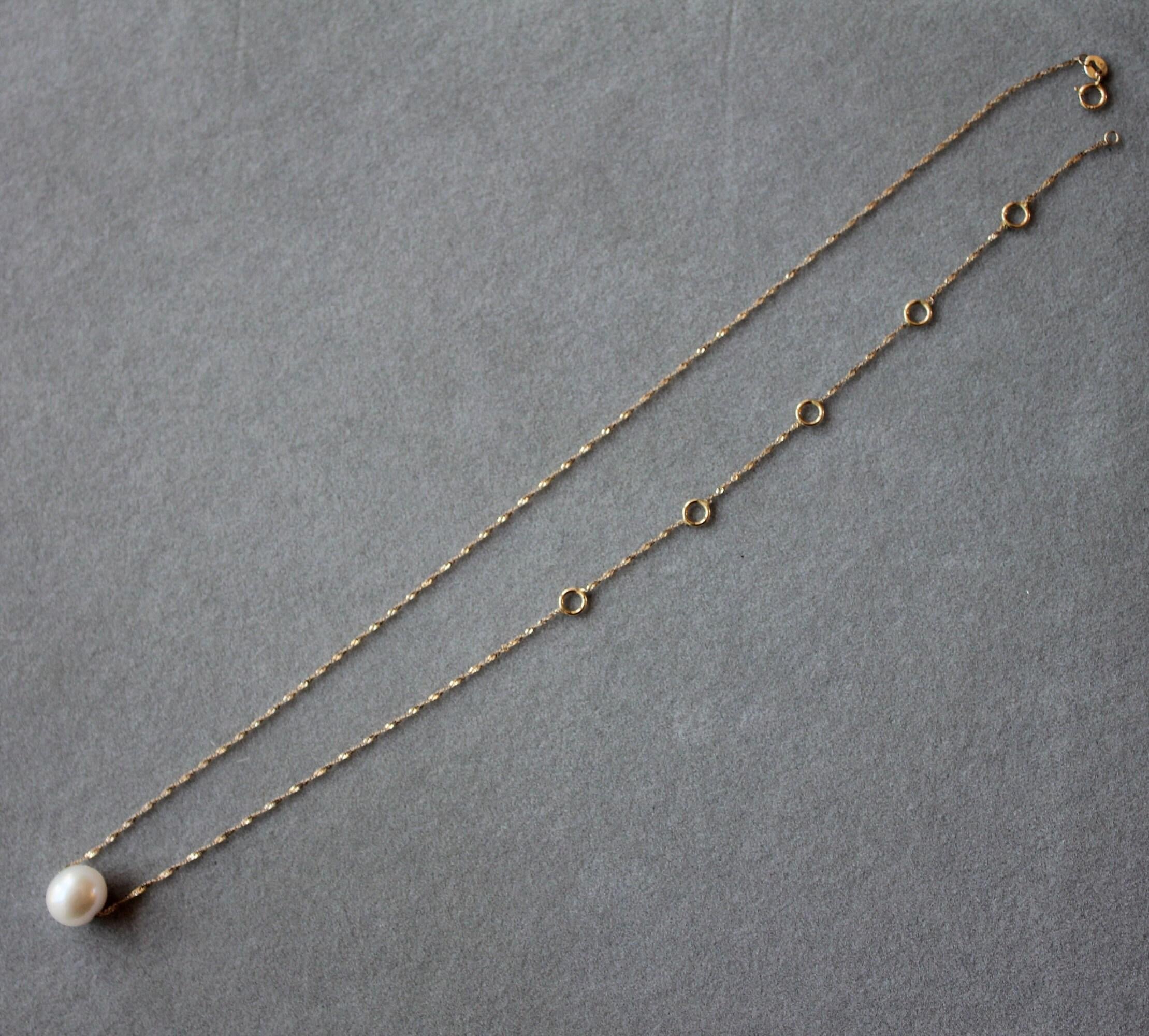 14 Karat Yellow Gold White Pearl Layer Dainty Classic Beautiful Pearls Timeless 