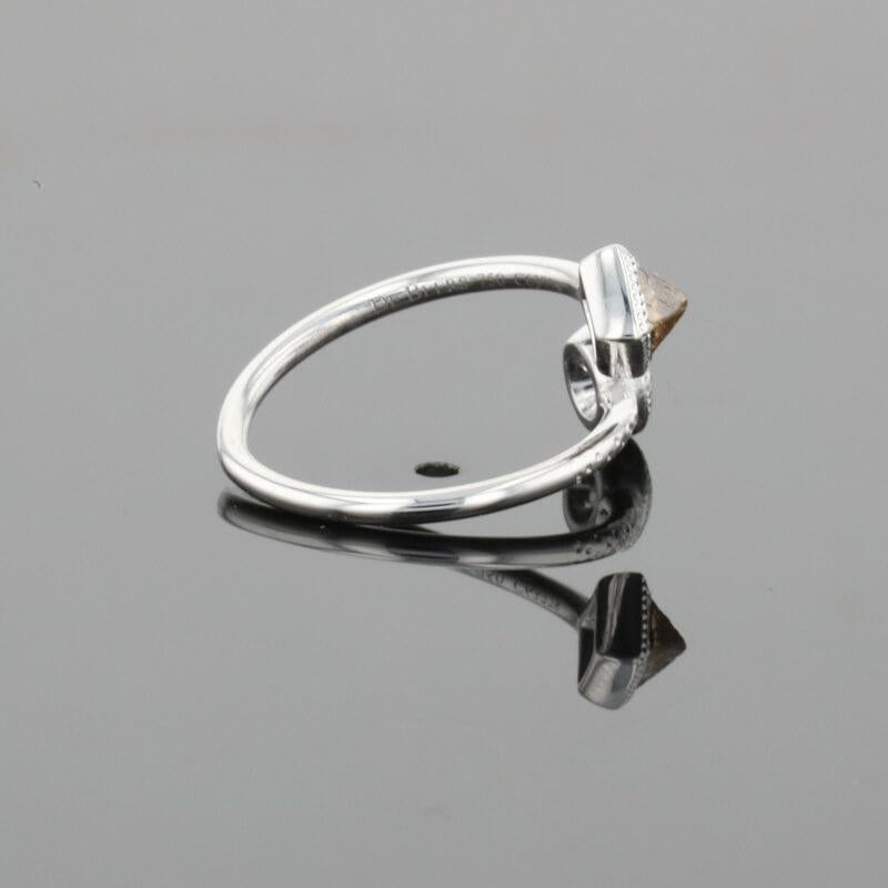 De Beers Talisman Polished &amp; Brown Rough Natural Diamonds 18K White Gold Ring