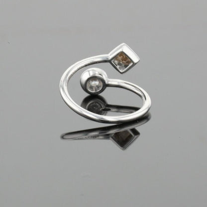 De Beers Talisman Polished &amp; Brown Rough Natural Diamonds 18K White Gold Ring