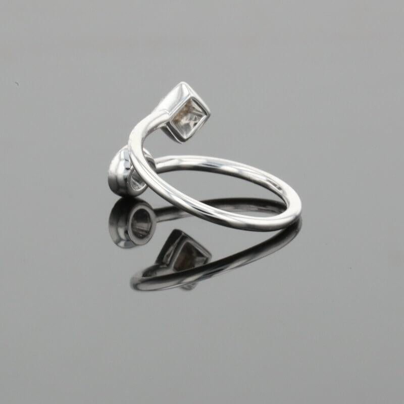 De Beers Talisman Polished &amp; Brown Rough Natural Diamonds 18K White Gold Ring