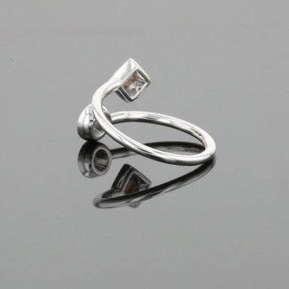 De Beers Talisman Polished &amp; Brown Rough Natural Diamonds 18K White Gold Ring