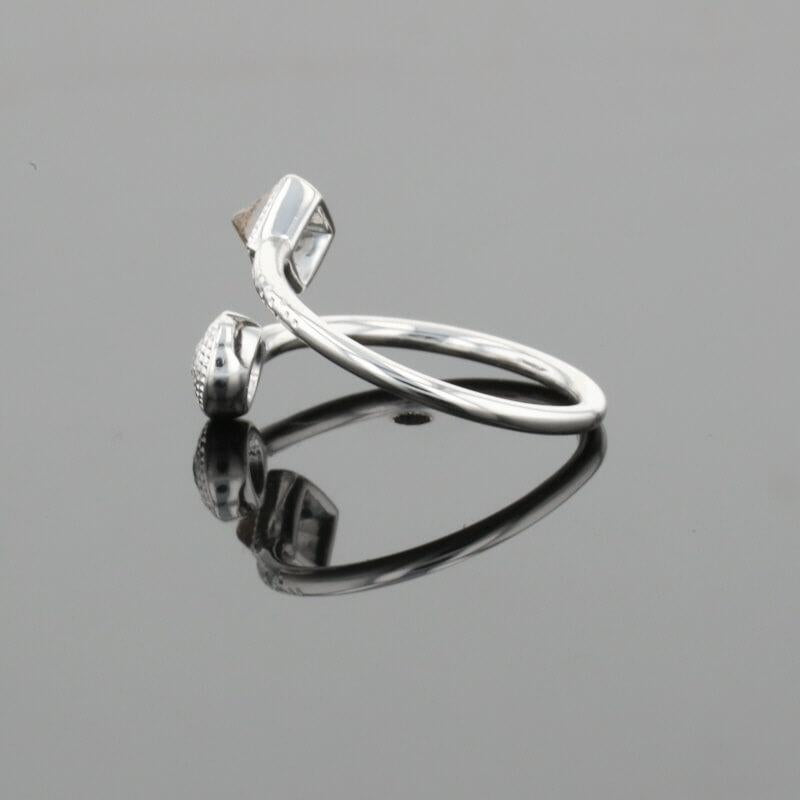 De Beers Talisman Polished &amp; Brown Rough Natural Diamonds 18K White Gold Ring