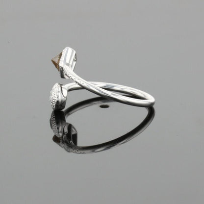 De Beers Talisman Polished &amp; Brown Rough Natural Diamonds 18K White Gold Ring