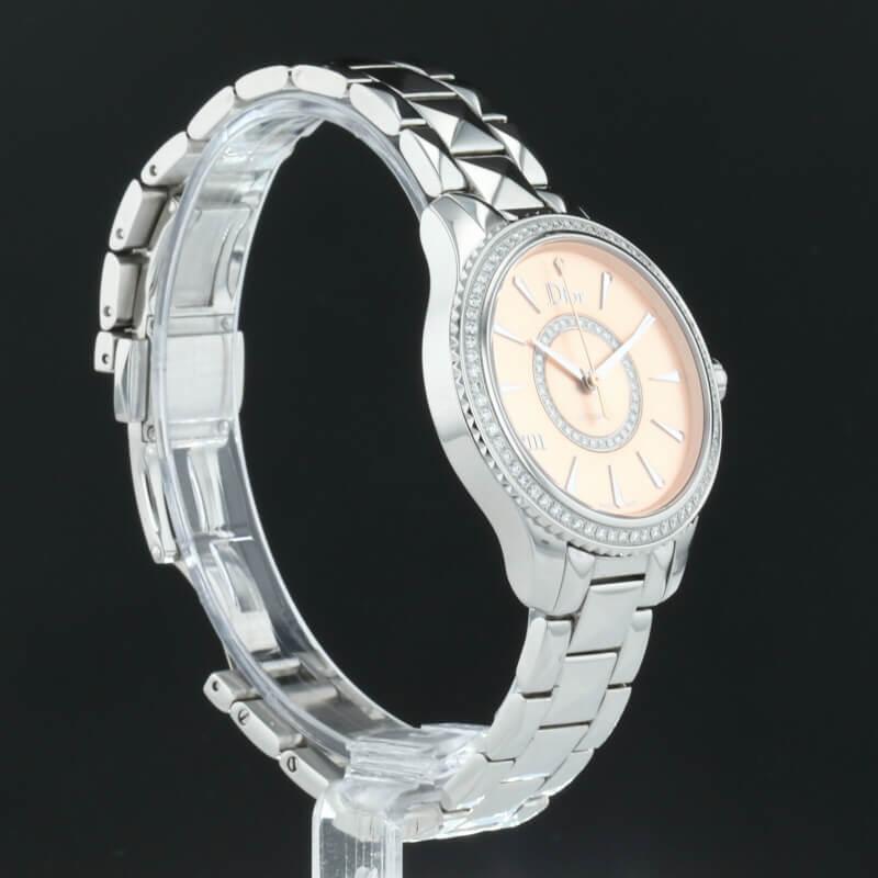 Dior VIII Diamonds &amp; Stainless Steel 33 mm Rose Pink Dial Watch