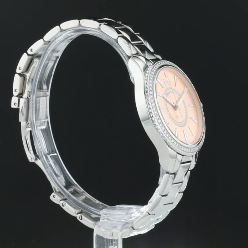 Dior VIII Diamonds &amp; Stainless Steel 33 mm Rose Pink Dial Watch