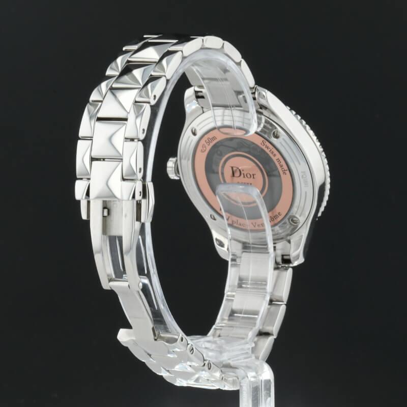 Dior VIII Diamonds & Stainless Steel 33 mm Rose Pink Dial Watch