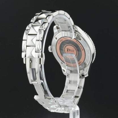 Dior VIII Diamonds &amp; Stainless Steel 33 mm Rose Pink Dial Watch