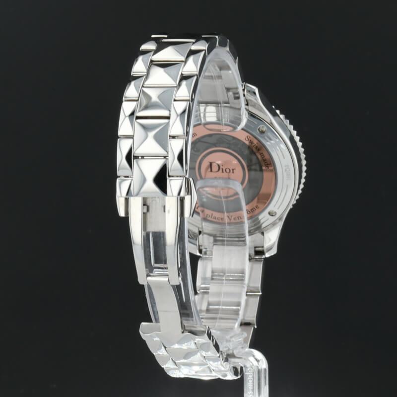 Dior VIII Diamonds & Stainless Steel 33 mm Rose Pink Dial Watch