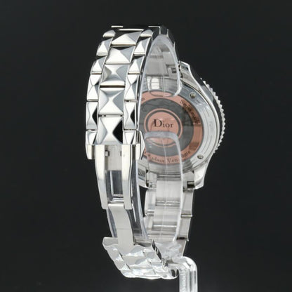 Dior VIII Diamonds &amp; Stainless Steel 33 mm Rose Pink Dial Watch
