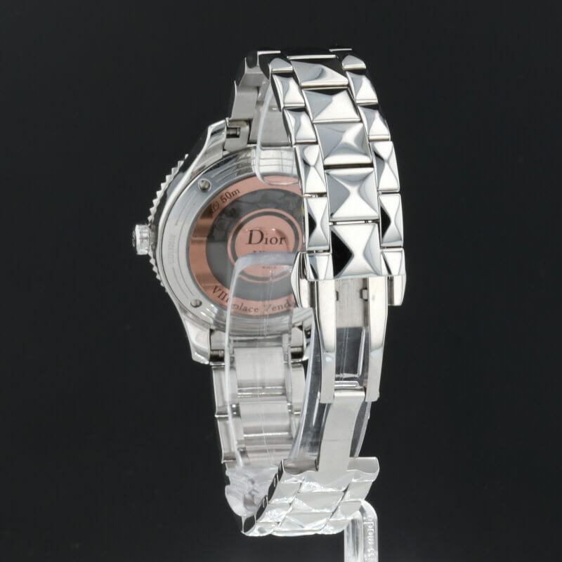 Dior VIII Diamonds &amp; Stainless Steel 33 mm Rose Pink Dial Watch