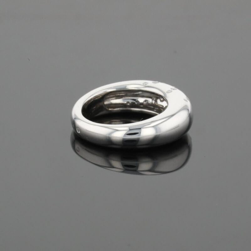 Chaumet Anneau Diamonds 18K White Gold Flush Set Band Ring