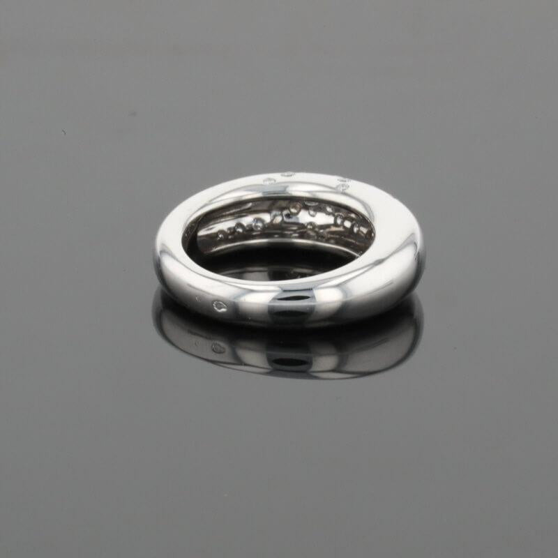 Chaumet Anneau Diamonds 18K White Gold Flush Set Band Ring