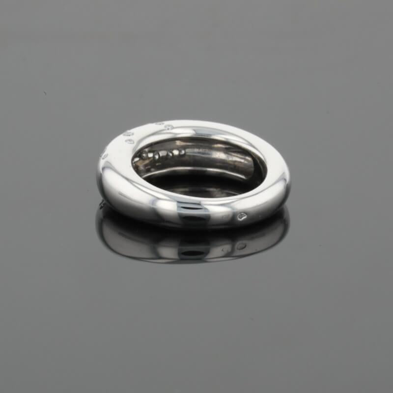 Chaumet Anneau Diamonds 18K White Gold Flush Set Band Ring