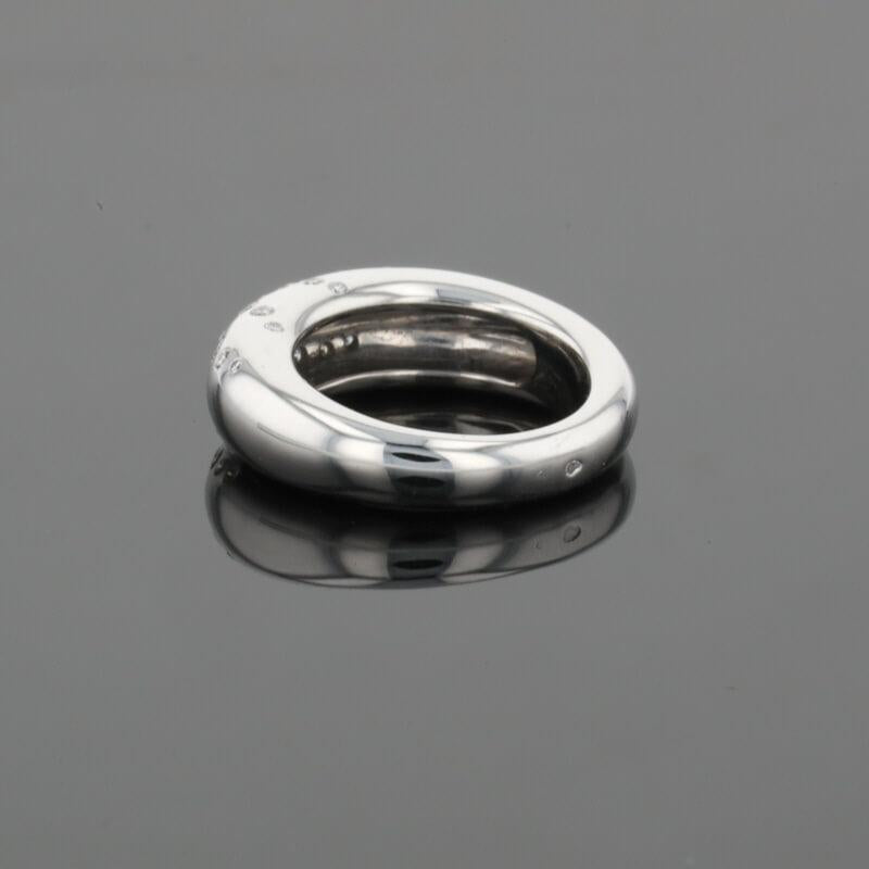 Chaumet Anneau Diamonds 18K White Gold Flush Set Band Ring