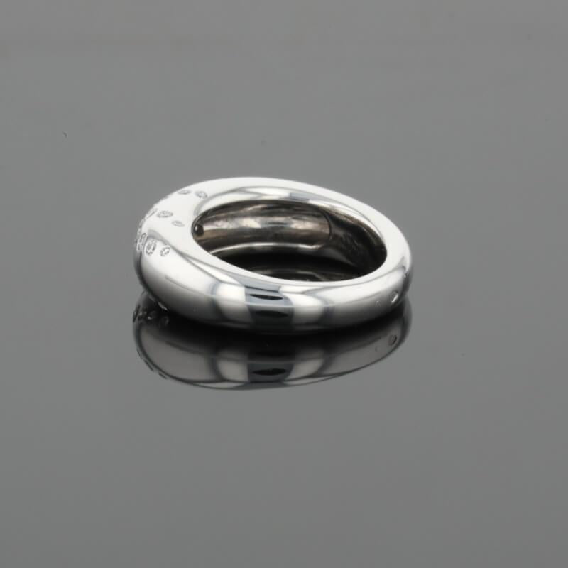 Chaumet Anneau Diamonds 18K White Gold Flush Set Band Ring